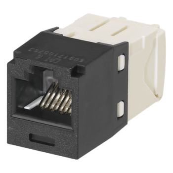 Conector Jack RJ45 Estilo TG, Mini-Com, Categoría 6, de 8 Posiciones y 8 Cables, Color Negro