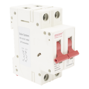 Protección Térmica/ Interruptor 2P, 20 A,  Corriente Directa  800 Vcc para Aplicación Fotovoltaica Montaje Riel DIN