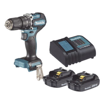 Rotomartillo/Taladro Inalámbrico SIN CARBONES, Broquero de 1/2", 1,700 RPM, 18V, Torque: 42 N.m C/2 Bat. (1.5Ah) y Cargador.
