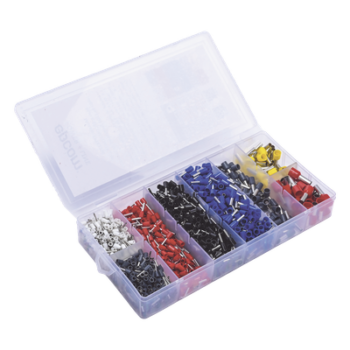 Terminales Tipo Ferrul / 1200 Piezas / Cobre/Latón Chapado en Estaño / Polipropileno / 0.5 a 10.0 mm2 / AWG 20 a 7
