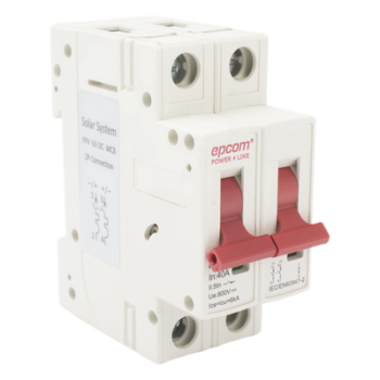 Protección Térmica/ Interruptor 2P, 40 A,  Corriente Directa  800 Vcc para Aplicación Fotovoltaica Montaje Riel DIN