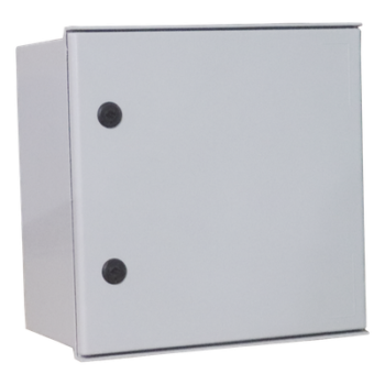 Gabinete de Poliéster IP65 Uso en Intemperie (400 x 400 x 200 mm) con Placa Trasera Interior de Plástico (Incluye Chapa y Llave).