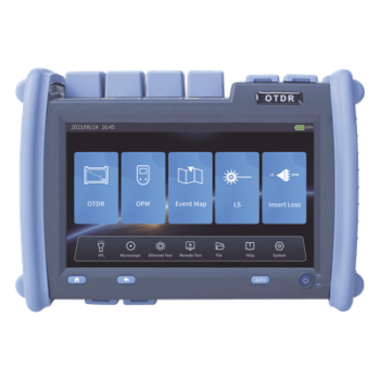 OTDR PRO de Alto Rendimiento para Enlaces de Fibra Óptica Monomodo y Multimodo / Longitudes de Onda: 850nm, 1300nm, 1310nm y 1550nm / Zona Muerta por Evento de 0.8 Metros (2.62 Pies) / VFL 5mW / Distancia de Prueba de hasta 420 km