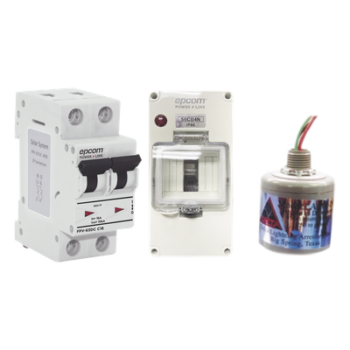 Kit de Centro de Carga Para Corriente Directa, Breaker de hasta 800 Vcc de 40 A con Supresor de Descargas Atmosféricas.