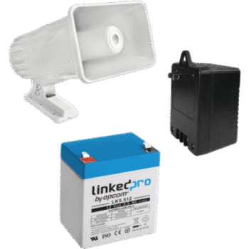 Kit de accesorios con Bateria 5.5 Ah, Transformador 16.5Vca  y sirena de 30 watts