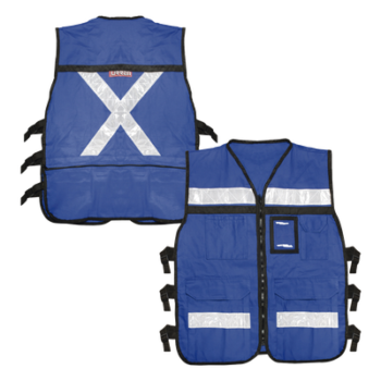 Chaleco Reflejante con 6 Bolsas Externas / 6 Broches ajustables / Talla Grande.
