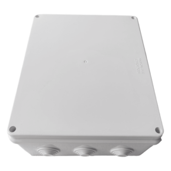 Caja de Derivación-Conexión para Exterior IP65 con 12 Entradas / 300 x 250 x 120 mm / Sellado Seguro con Empaque + 4 Tornillos / Resiste Agua, Polvo y Sol Directo