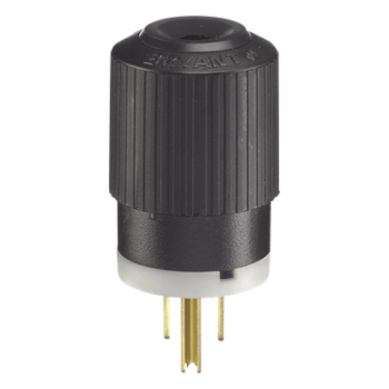 Clavija Negra 15 A 125 V CA 2 Polos 3 Hilos (NEMA 5-15P).