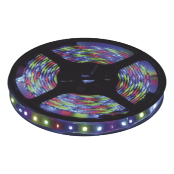 Tira Led Multicolor de 5 m / Uso Exterior / Potencia 22 W / 900 lm/ 12 V CD / Necesario transformador  (No incluido).