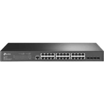 Switch Omada SDN Administrable / 24 puertos Gigabit y 4 puertos SFP / Funciones sFlow, QinQ y QoS / Administración centralizada OMADA