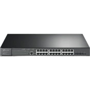 Switch L2+ Omada PoE+ / 24 Puertos PoE+ 10/100/1000 Mbps / 4 Puertos SFP+ 10G / 2 Puertos Consola (RJ45 y microUSB) / Administración Centralizada Omada o Stand-Alone / Multicast IGMP / Presupuesto PoE 384W / Montaje en Rack / (SG3428XMP)