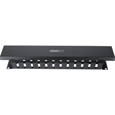 Organizador de Cables Horizontal de 2U para Rack de 19" con Cubierta Metálica