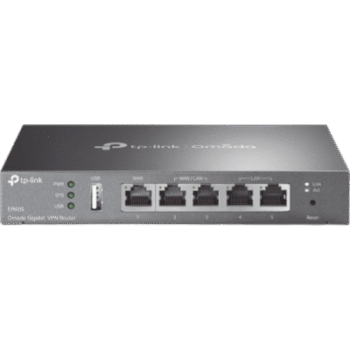 Router Omada VPN / SDN Multi-WAN Gigabit / 1 Puerto WAN Gigabit / 2 Puertos LAN Gigabit / 2 Puertos configurables LAN/WAN / 150,000 Sesiones Concurrentes / Administración Centralizada OMADA o Stand-Alone / 1 Puerto USB 2.0