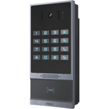 Videoportero SIP para Control de Acceso, Teclado numérico iluminado, 2 relevadores, anti-vandálico, IP66 y IK07, PoE