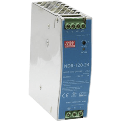Fuente de poder industrial para riel DIN / 120W / 24Vcc / 5A / Entrada: 90-264Vca