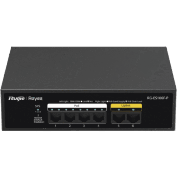 Switch PoE+ no Administrable, 6 Puertos 10/100 Mbps, hasta 54 Watts