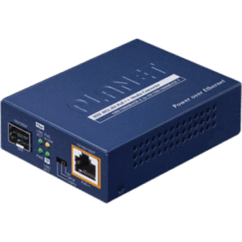 Convertidor de Medios PoE, 1 Puerto RJ45 Gigabit con Salida PoE 802.3af/at/bt (Hasta 60 W)/ 1 Puerto SFP 100/1000BASE-X