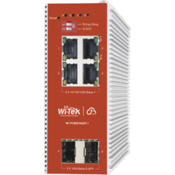 Switch L2+ PoE Industrial / Administración Cloud-Web-CLI / 4 Puertos PoE af/at 100/1000 Mbps / 2 Puertos SFP Gigabit / Presupuesto PoE 120 W / Protocolo ERPS (redundancia enlaces)