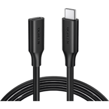 Cable USB-C Macho a USB-C Hembra | 1metro | USB-C 3.1 Gen 2 | Compatible con Thunderbolt 3 | TPE |  Transferencia de Datos 10 Gbps | Soporta hasta 100W para Carga Rápida |  Reversible.