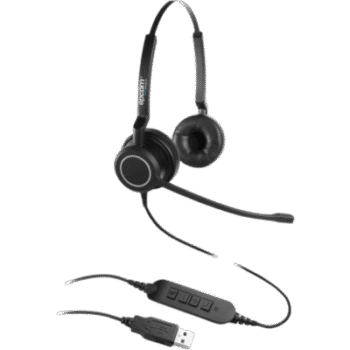 Audífonos USB de Diadema ESTÉREO con Audio HD / Micrófono con Cancelación de Ruido / Calidad para uso en Oficina