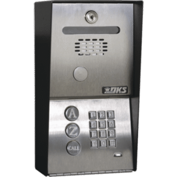 Audioportero Telefónico DKS Con Directorio / 100 Números Telefónicos / Control Para 2 Puertas / Gabinete Para Sobreponer / Marcación a 16 Digitos / Linea análoga o digital