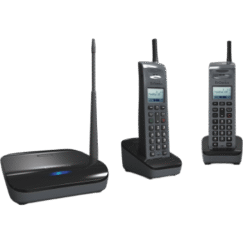 Sistema Telefónico Inalámbrico SIP de Largo Alcance, Incluye Base y Dos Teléfonos Inalámbricos, Soporta 10 Cuentas SIP, Hasta 4 Llamadas Simultaneas,