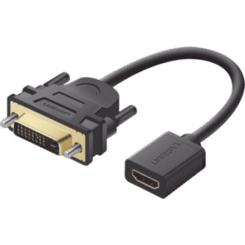 Convertidor DVI Macho a HDMI Hembra | Bidireccional | DVI 24+1 | 1080P@60Hz | Cable de 22 cm (8.66 Pulgadas) | Negro
