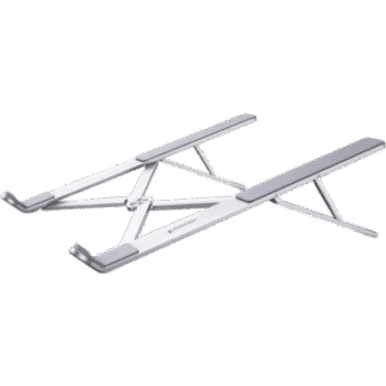Soporte Portátil de Aluminio para Laptop / Amplia Compatibilidad de 11-17.3" / Ajuste de Altura 46.5 mm-136.5 mm / Capacidad de carga de 5 kg / Diseño Plegable / Material de Aleación de Aluminio + Silicona.