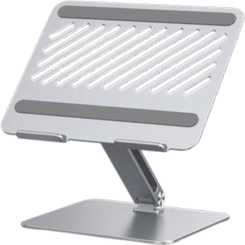 Soporte de Aluminio para Laptop | Ajustable 180° | Soporta Laptops de 10 a 17.3''| Capacidad de Carga 5Kg | Excelente Estabilidad | Diseño Para Alta Disipación de Calor | Altura y Angulo Ajustable | Plegable y Portátil.
