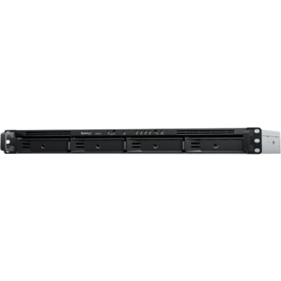 NAS RackStation RS822+ | 4 Bahías | 1U | AMD Ryzen V1500B | 32 GB DDR4 ECC | 4 Puertos 1GbE | Expansión PCIe | Compatible con SSD NVMe | Sistema Operativo Synology DSM.