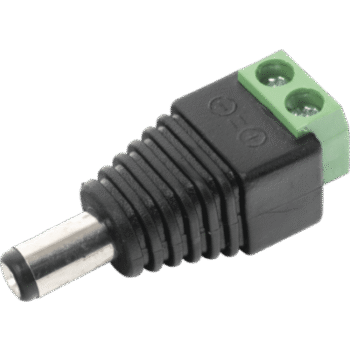 Adaptador Macho Tipo Jack de 3.5 mm (0.14 Pulgadas) Polarizado de 12 Vcc / Terminales Tipo Tornillo / Polarizado (+/-) / Ideal para Cámaras de Video Vigilancia