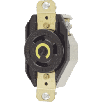Receptáculo de Media Vuelta Industrial 30 A 125 V CA 2 Polos 3 Hilos (Nema L5-30R) Color Negro