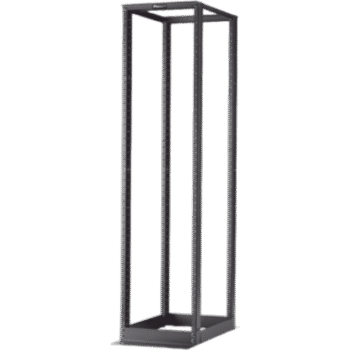 Rack de Cuatro Postes Estándar de 19", Rieles Numerados y Roscados #12-24, Profundidad Máxima de 23 in, 45 Unidades de Rack, Color Negro