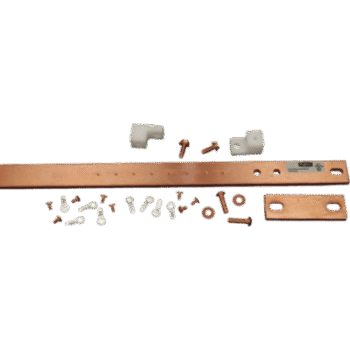 Barra de Tierra Física para Rack 19" (482.6 mm) / 1 UR / Aleación de Cobre 110 Estañado / Espesor 6 mm / Cumple EIA-310-D / Incluye Kit de Montaje