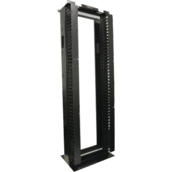 Rack de Aluminio System de 7ft x 19in, 45UR, Con organizadores verticales, conexión de tierra y accesorios de montaje