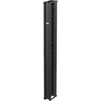 Organizador Vertical CableTek, Sencillo (Solo Frontal), Para Rack Abierto de 45 Unidades, 6 in de Ancho, Color Negro
