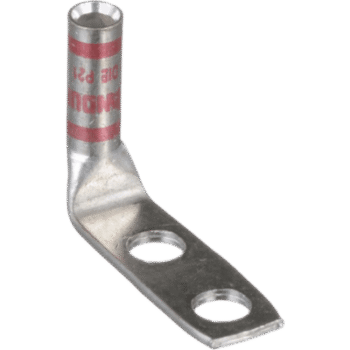 Zapata de compresión LCC8-14AF-L a 90° grados para cal. 8 Awg, Barreno para tornillo prisionero de 1/4, 1 Pz