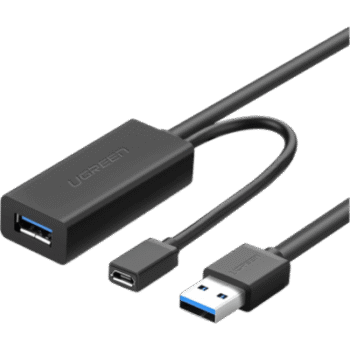 Cable de Extensión Activo USB 3.0 con puerto de alimentación Micro USB / 10 Metros / USB 3.0 a 5Gbps / No requiere controlador / Ideal para impresoras, consolas , Webcam, etc.