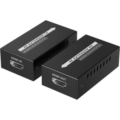 Kit extensor HDMI de tamaño mini | 4K60Hz a 60 metros | Solo requiere alimentación TX | Sobre CAT6/CAT6A/CAT7 |