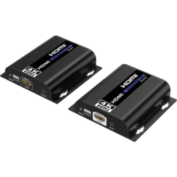 Kit extensor para distancias de hasta 200 metros | Resolución 4K @60Hz | Cat 6 | Conexión uno a uno y uno a muchos hasta 120 mts | Compatible con Switch gigabit | Control IR