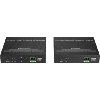 Kit extensor por fibra óptica | Hasta 40 kilómetros|  4K@60Hz | con IR | RS232