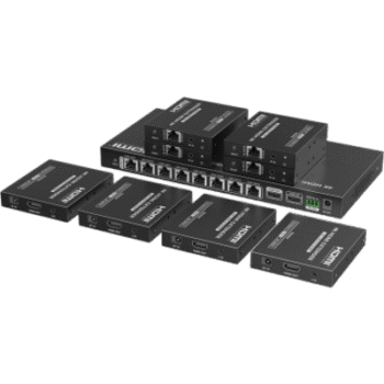 Kit Divisor y Extensor HDMI | 1x8 | Hasta 70 m |Resolución 4K @ 60 Hz |  Cat 6/6a/7 | IPCOLOR | CERO LATENCIA | Puerto S/PDIF | EDID | RS232 | Salida Loop / PoC