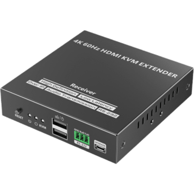 Receptor Compatible para Kit TT582-KVM |4K @60Hz | Cat 6, 6a y 7 | hasta 150 metros | Transmite el Video y Controla tu DVR vía USB a distancia