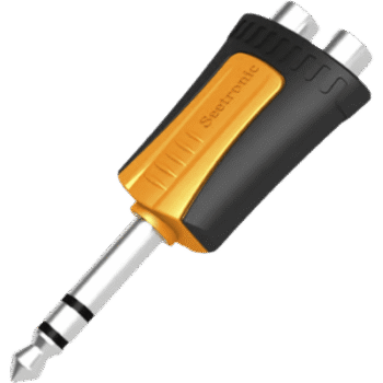 Conector Estéreo | 1/4in - 2 x RCA hembra | Adaptador de Carcasa de Plastico |
