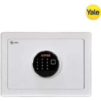 Caja Fuerte Hércules / Apertura Huella Dactilar, Código y Llave de Emergencia / Puerta de Acero 4 mm / 2 Bulones de Acero 20 mm / Pantalla LCD / Alarma de Contraseña Incorrecta / Luz Interna / Estante Desmontable / Incluye Accesorios