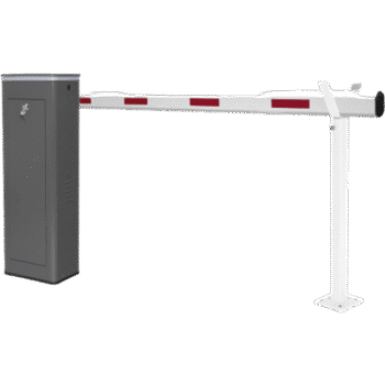 Kit de Barrera Vehicular Derecha y Brazo Telescópico de Hasta 5.5 m / Finales de Carrera Ajustables por Programación / Movimiento Fluido / Diseño Elegante Color Gris / Con Corona Led Semaforizada