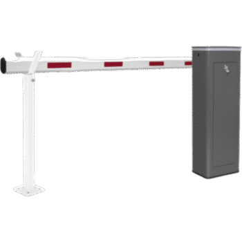 Kit de Barrera Vehicular Izquierda y Brazo Telescópico de Hasta 5.5 m / Finales de Carrera Ajustables por Programación / Movimiento Fluido / Diseño Elegante Color Gris / Con Corona Led Semaforizada
