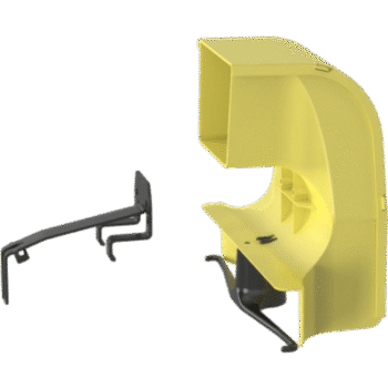 Bajada Para Canaleta FiberRunner™, Uso con Medidas 4x4, 6X4, 12X4, o 24X12, Con Reducción a 4X4, Color Amarillo