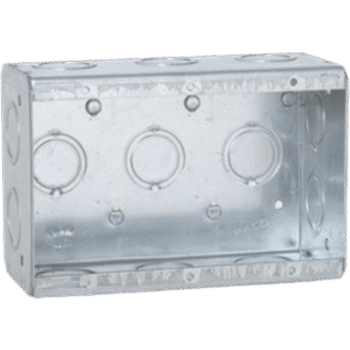 Caja Multigang de 3 Gangs / Profundidad de 2-1/2" / 16 Entradas de 1/2" y 3/4".