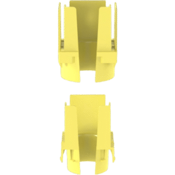 Tapa con 1 Salida a Tubo Corrugado de 1.5in (38mm), Para uso con Canaletas 2X2 FiberRunner™, Color Amarillo